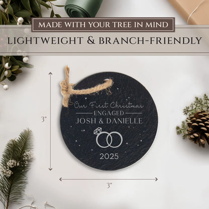 Our First Christmas Engagement Personalized Ornament