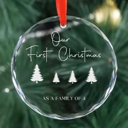 Our 1st Christmas Family of 4 Personalized Ornament
