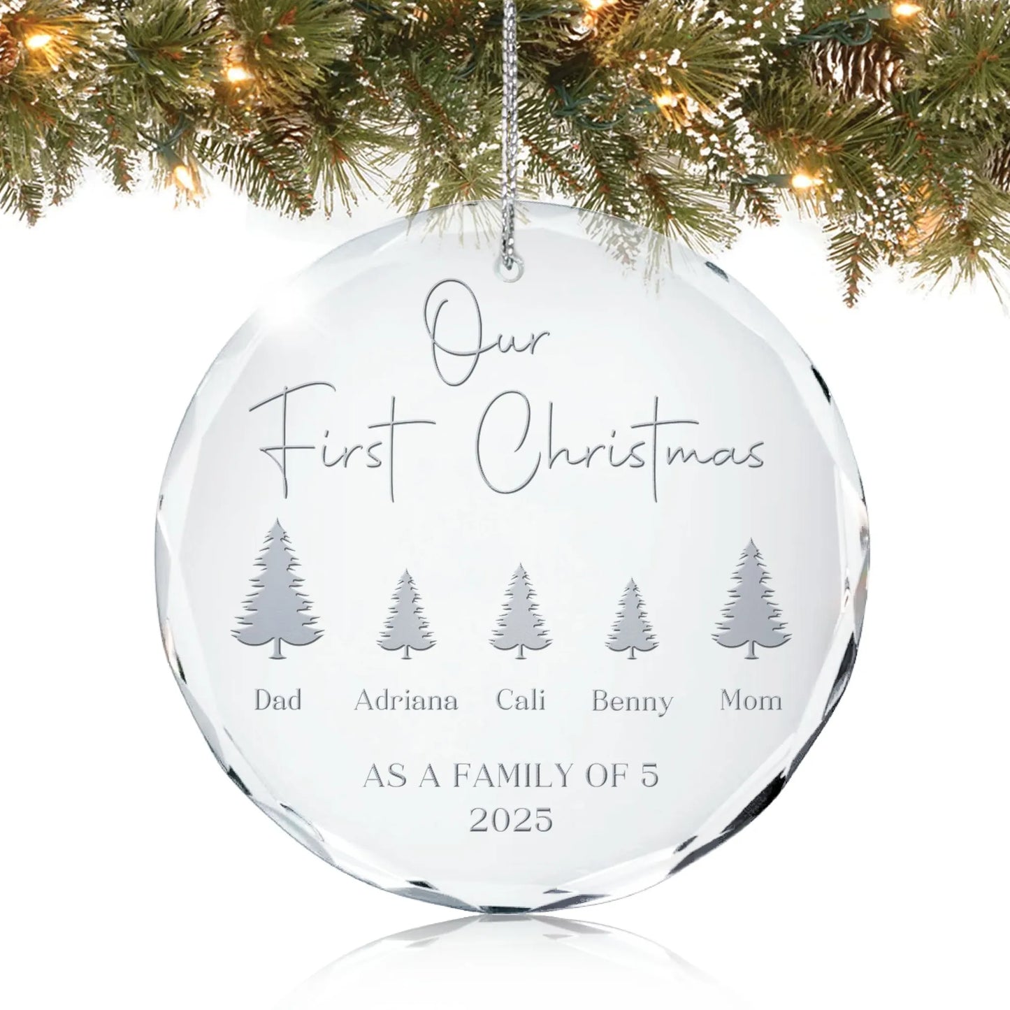 Our First Christmas Family of 5 Ornament