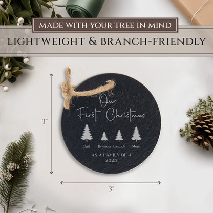 Our 1st Christmas Family of 4 Personalized Ornament