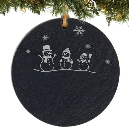 Snowman Family of 3 Personalized Ornament