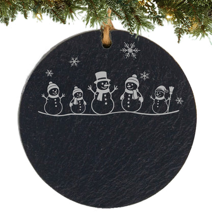 Snowman Family of 5 Personalized Ornament