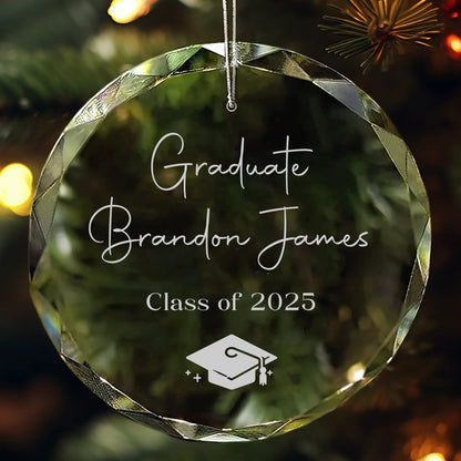 Graduate Personalized Glass Ornament – Class of 2025