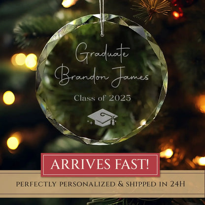 Graduate Personalized Glass Ornament – Class of 2025