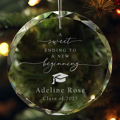 A Sweet Ending to a New Beginning Personalized Graduation Ornament