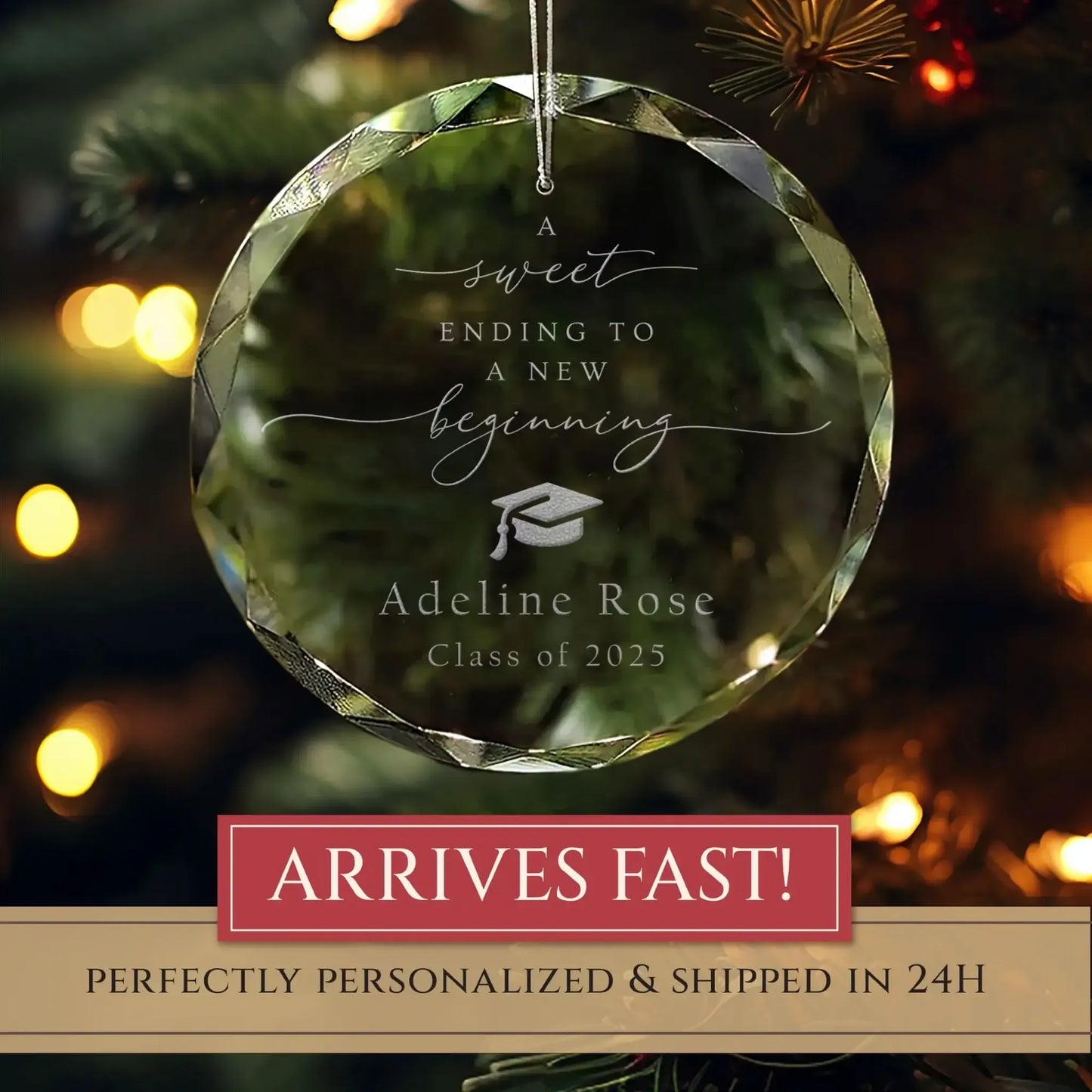 A Sweet Ending to a New Beginning Personalized Graduation Ornament