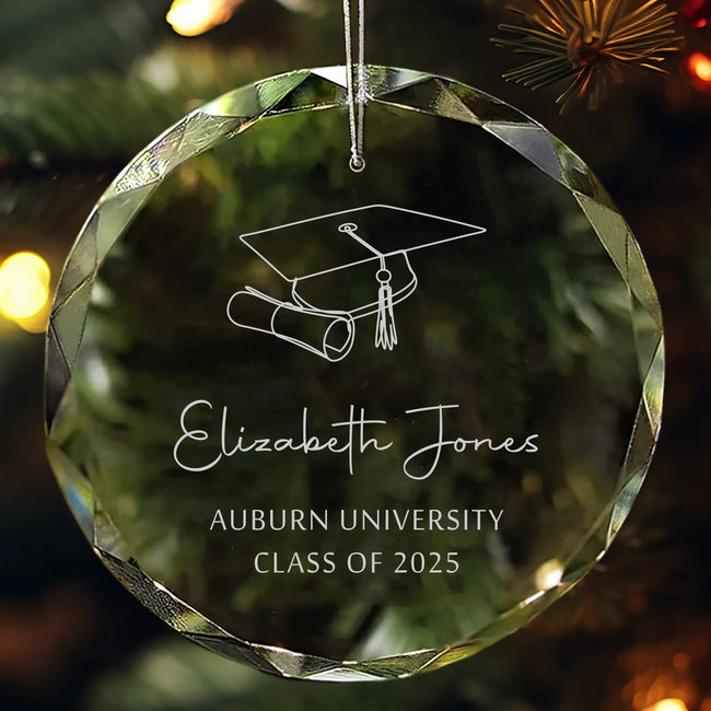 Graduation Personalized Glass Ornament elegant personalized class of 2026 keepsake