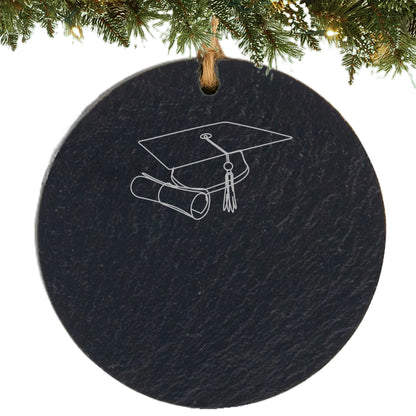 Graduation Ornament – Personalized Slate Cap & Diploma