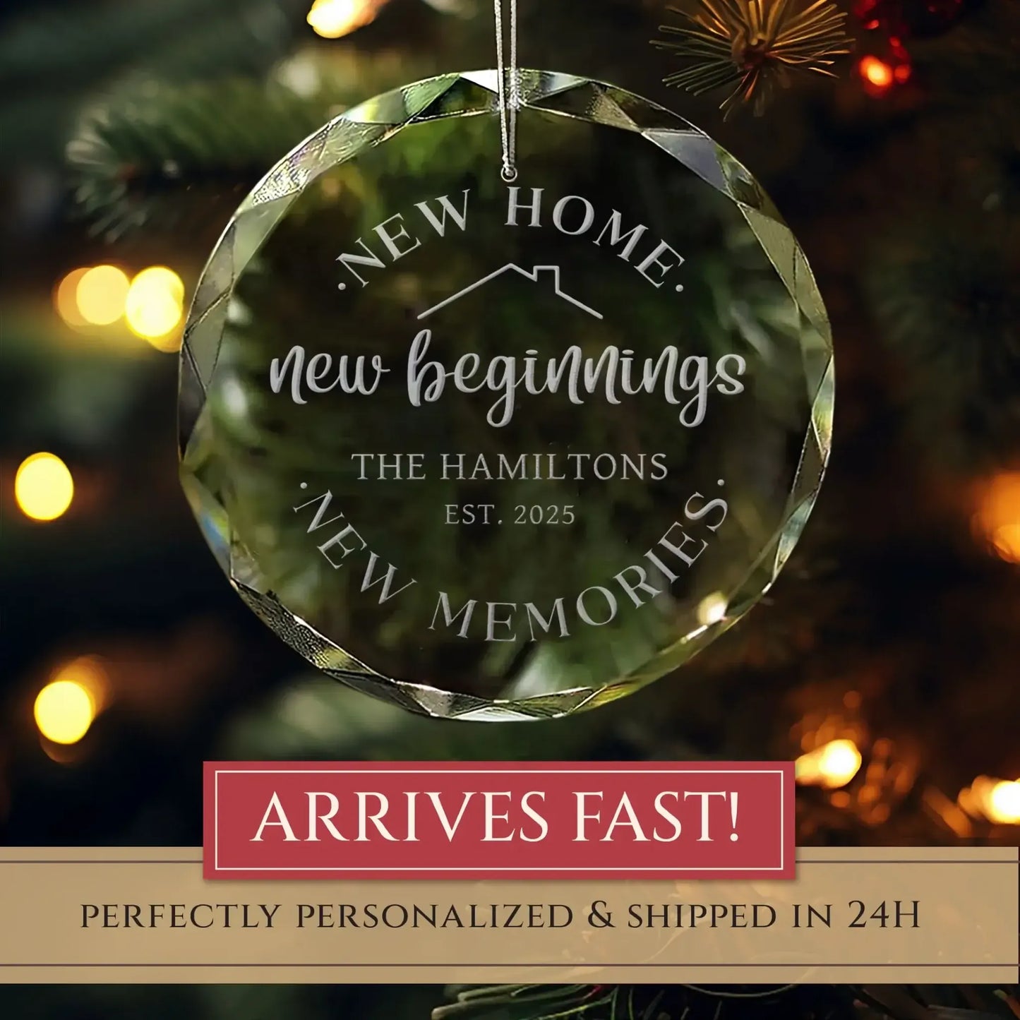 New Home New Beginnings Personalized Ornament