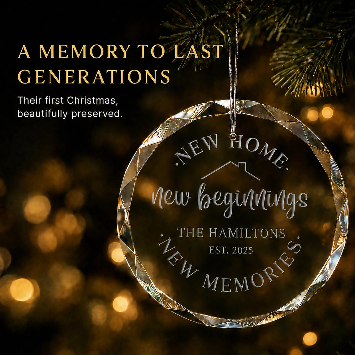 New Home Personalized Christmas Ornament (New Beginnings)