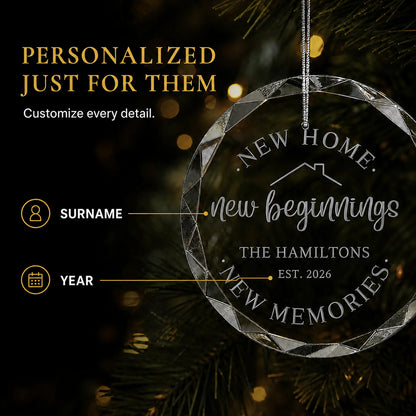 New Home Personalized Christmas Ornament (New Beginnings)
