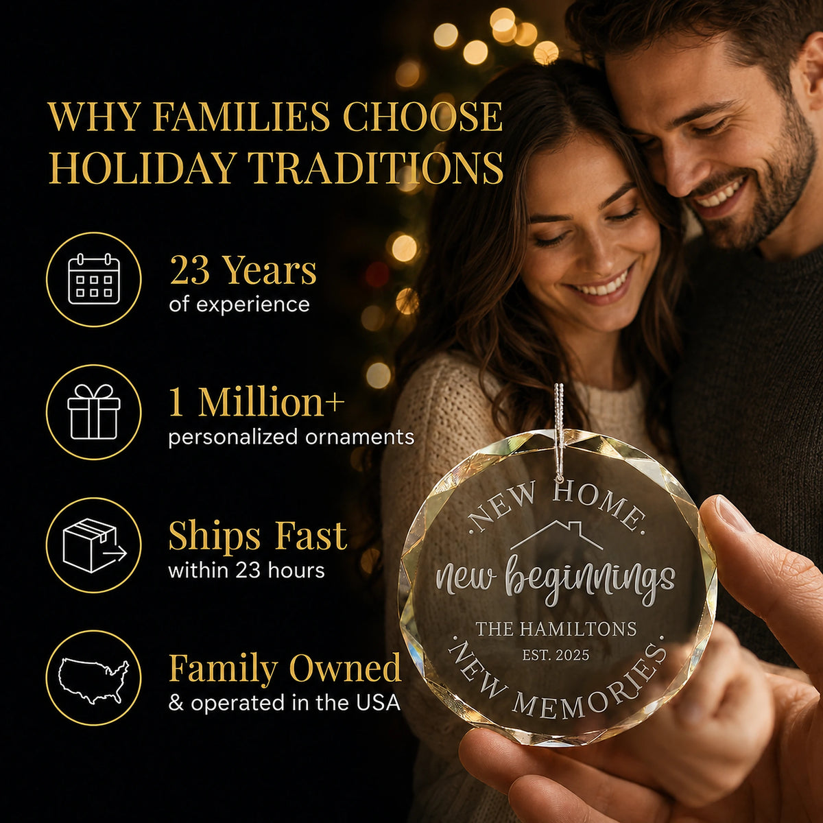 New Home Personalized Christmas Ornament (New Beginnings)