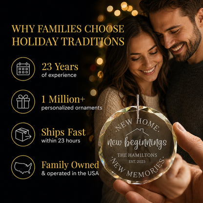 New Home Personalized Christmas Ornament (New Beginnings)