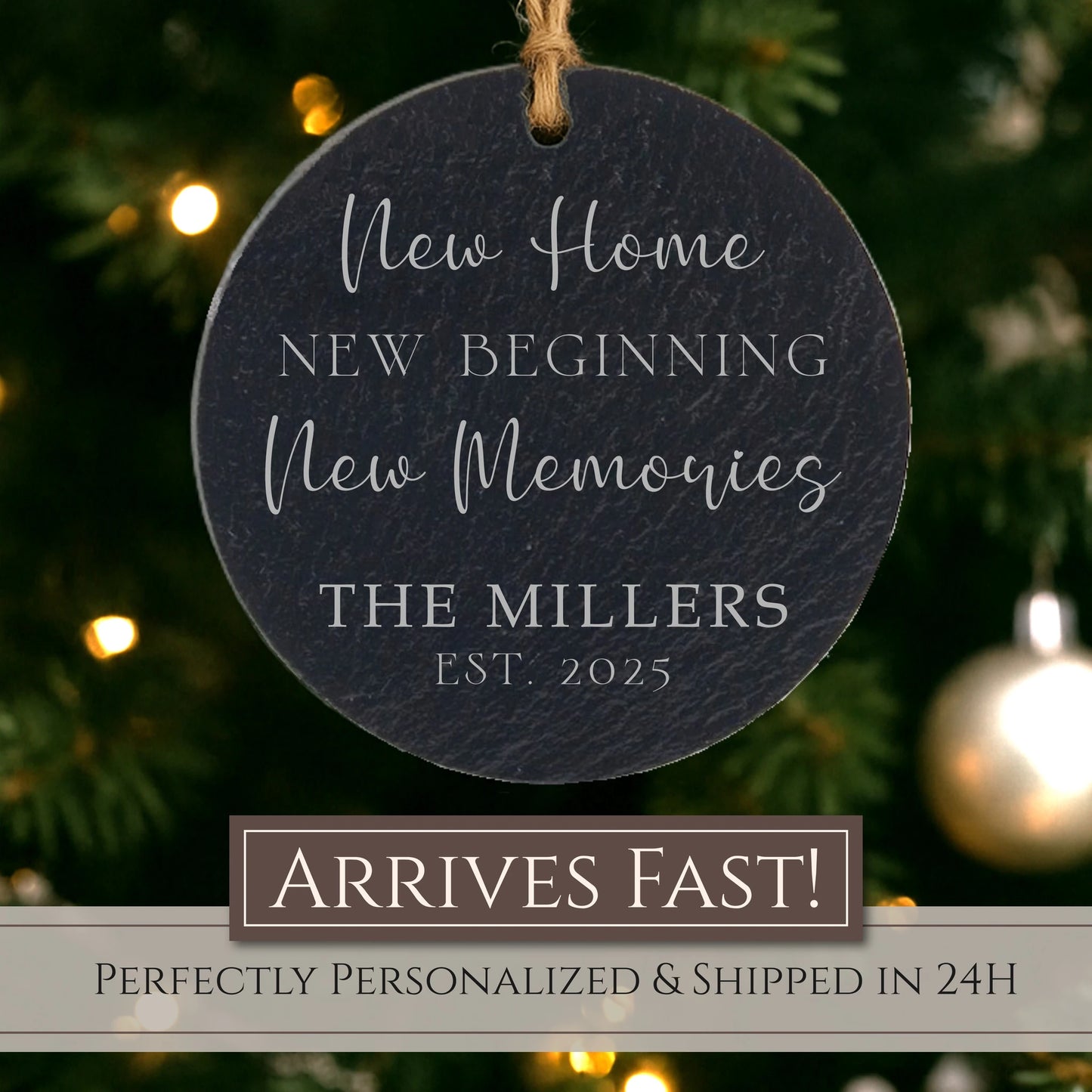 New Home Personalized Ornament – New Beginnings