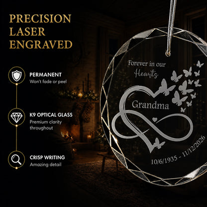 Personalized Memorial Christmas Ornament (Forever in Our Hearts)