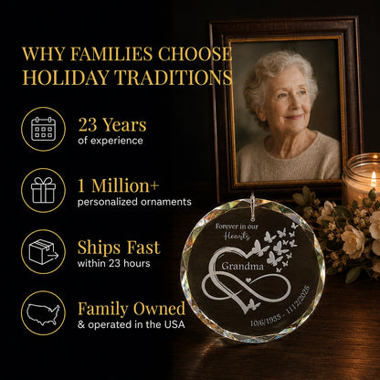 Personalized Memorial Christmas Ornament (Forever in Our Hearts)