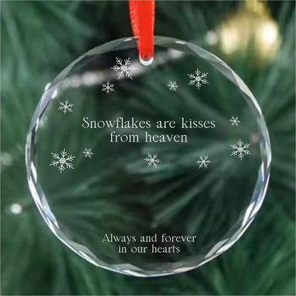 Memorial Personalized Glass Ornament – Snowflakes
