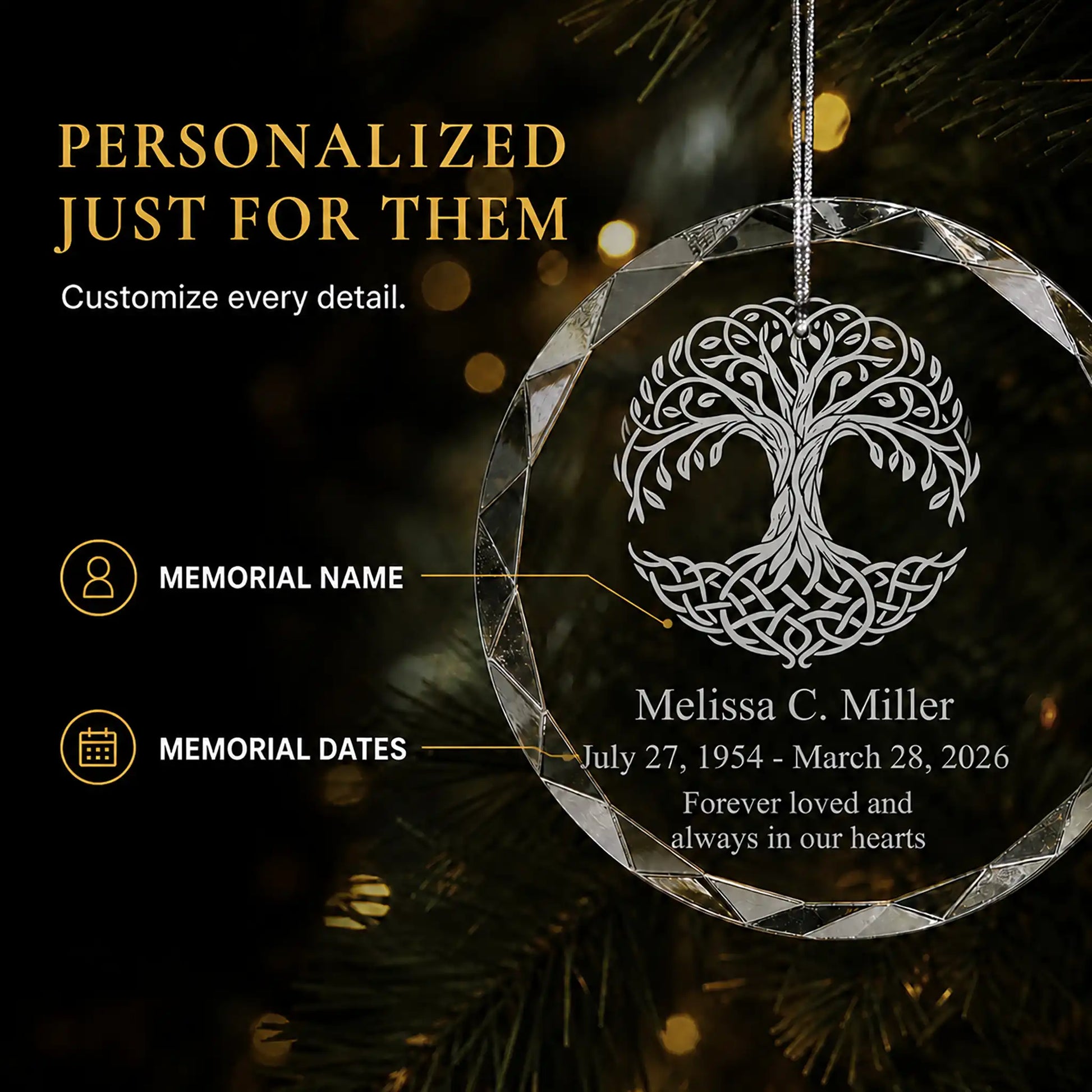 Celtic Tree Of Life Personalized Christmas Ornament