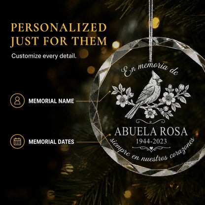 Cardenal En Memoria, Adorno Navideño Personalizado