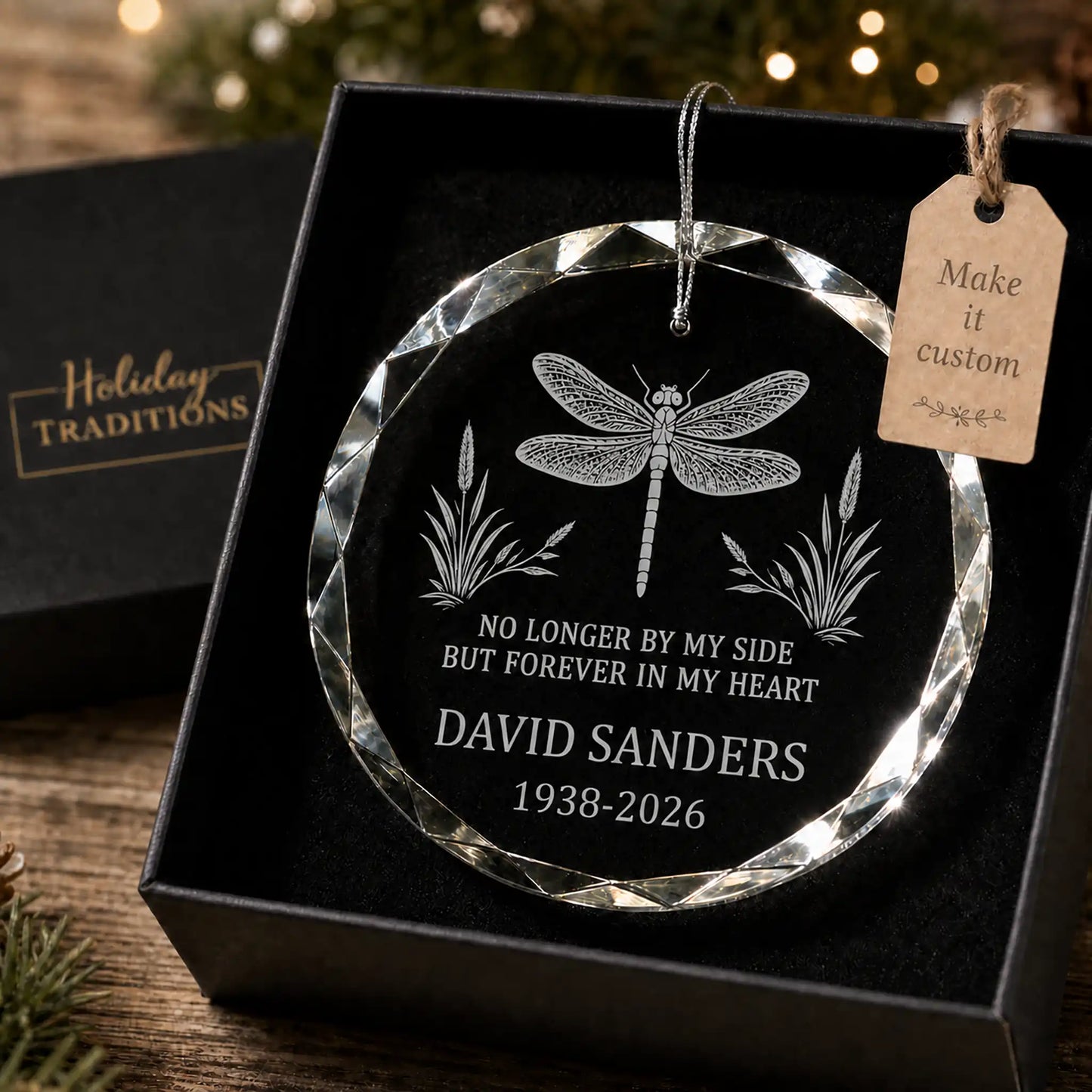 Dragonfly Memorial Personalized Christmas Ornament