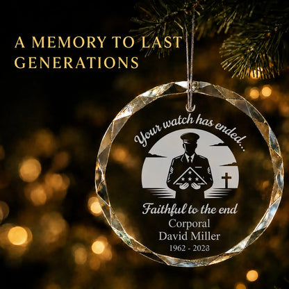 Faithful Soldier Memorial Personalized Christmas Ornament