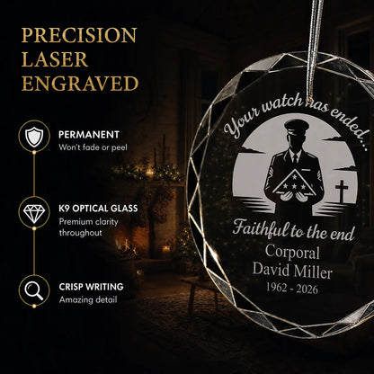 Faithful Soldier Memorial Personalized Christmas Ornament
