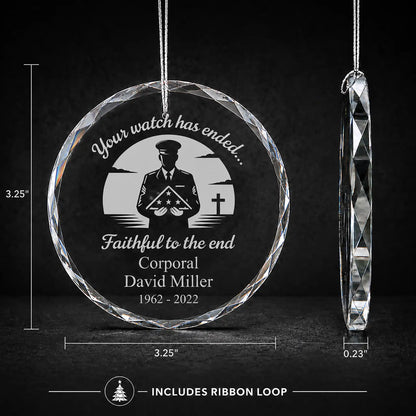 Faithful Soldier Memorial Personalized Christmas Ornament