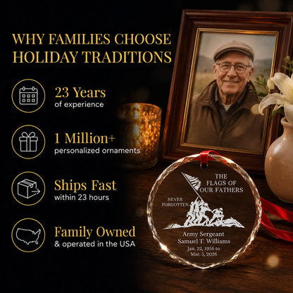 Flags Of Our Fathers Personalized Christmas Ornament