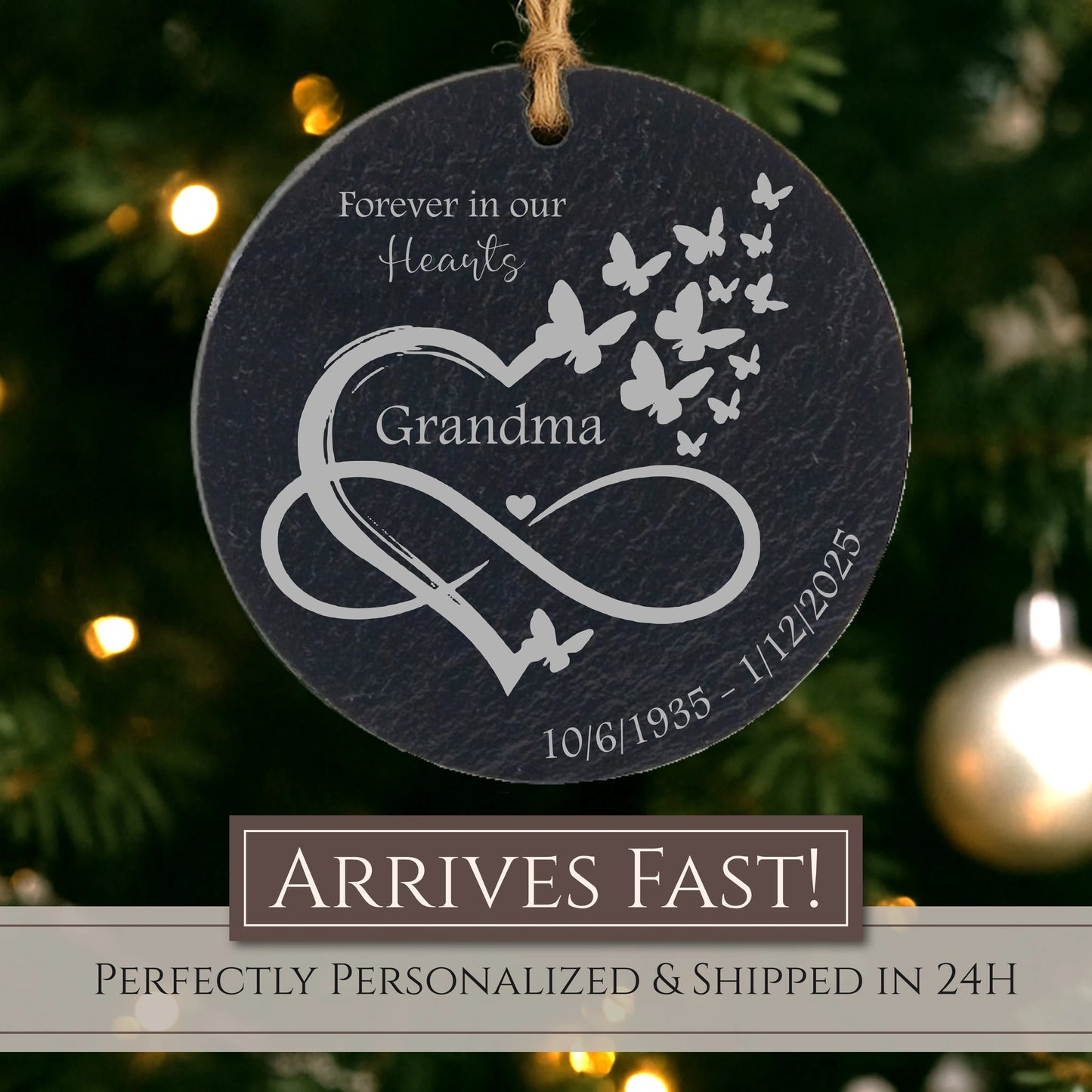 Memorial Personalized Ornament – Forever in Our Hearts