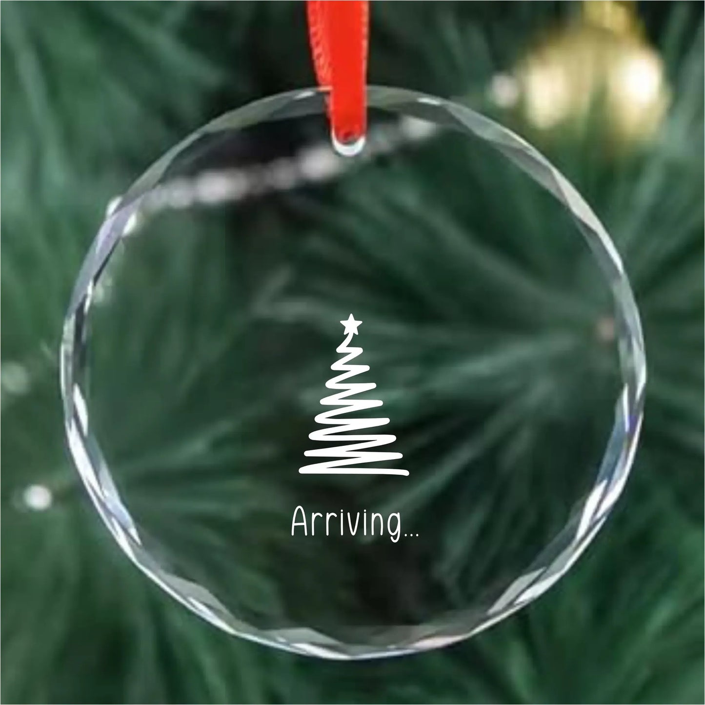 Baby Announcement Personalized Glass Ornament – Expecting Parents