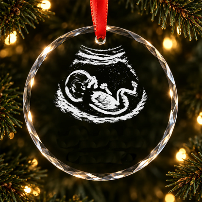 Baby Ultrasound Expecting Personalized Christmas Ornament