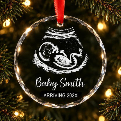 Baby Ultrasound Expecting Personalized Christmas Ornament
