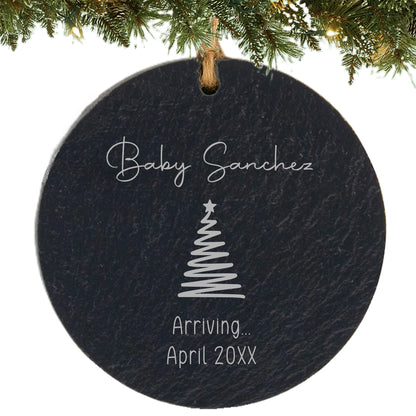 Baby Announcement Personalized Ornament – Expecting Parents
