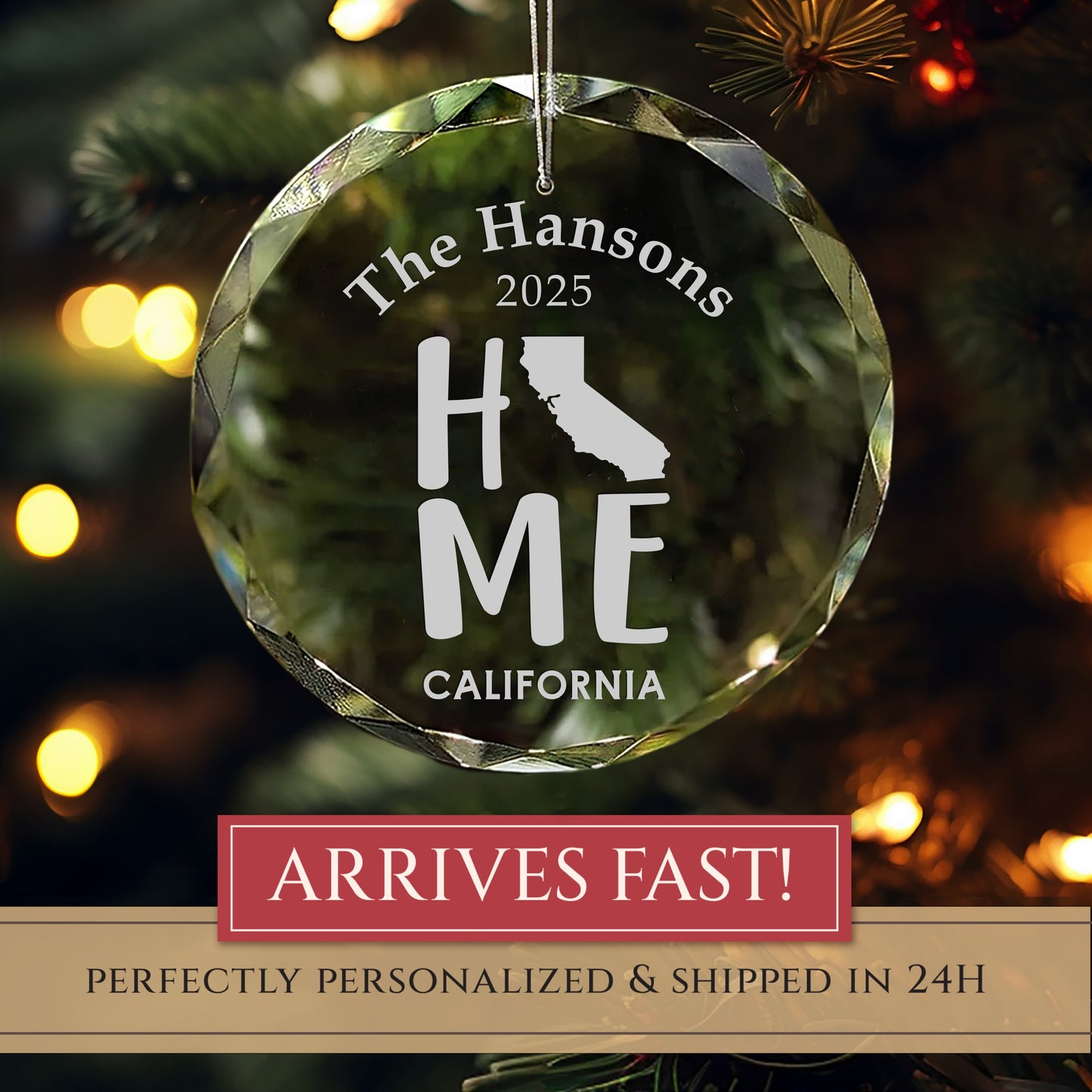 California Home State Personalized Ornament