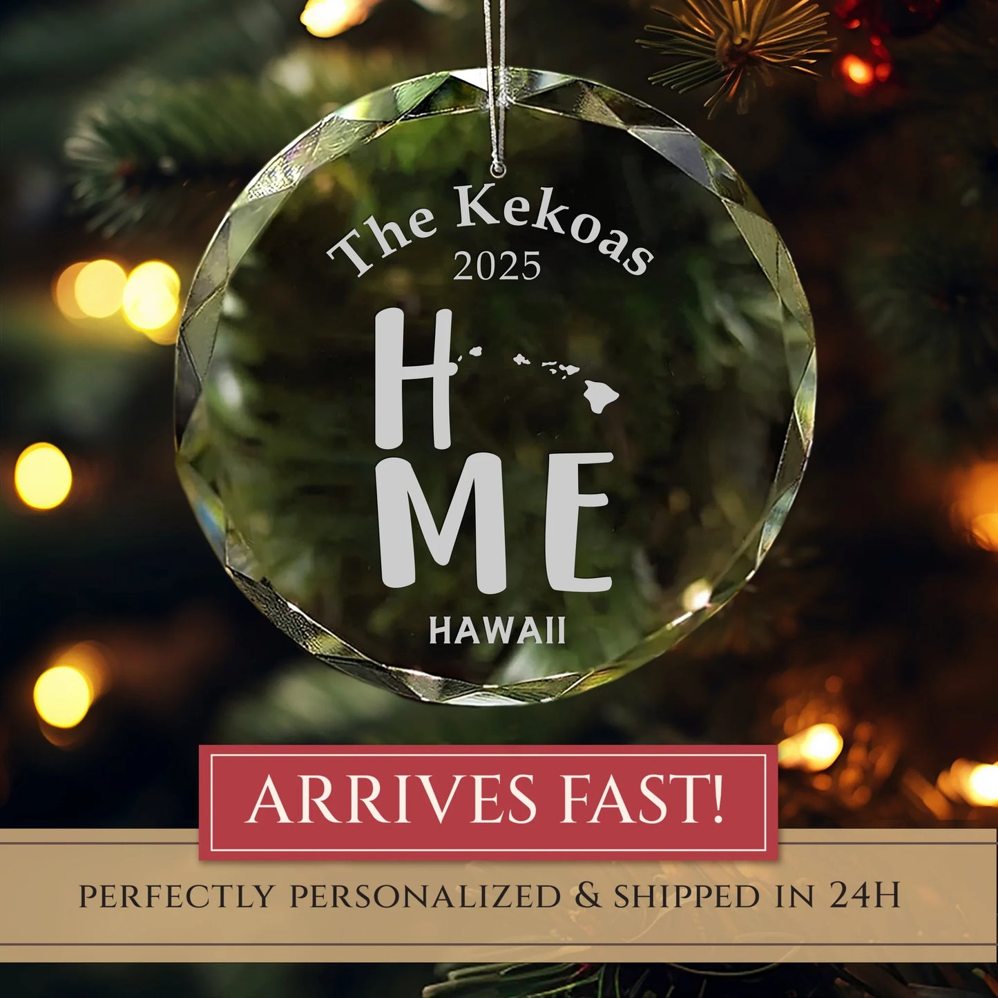 Hawaii Home State Personalized Ornament