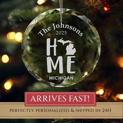 Michigan Home State Personalized Ornament