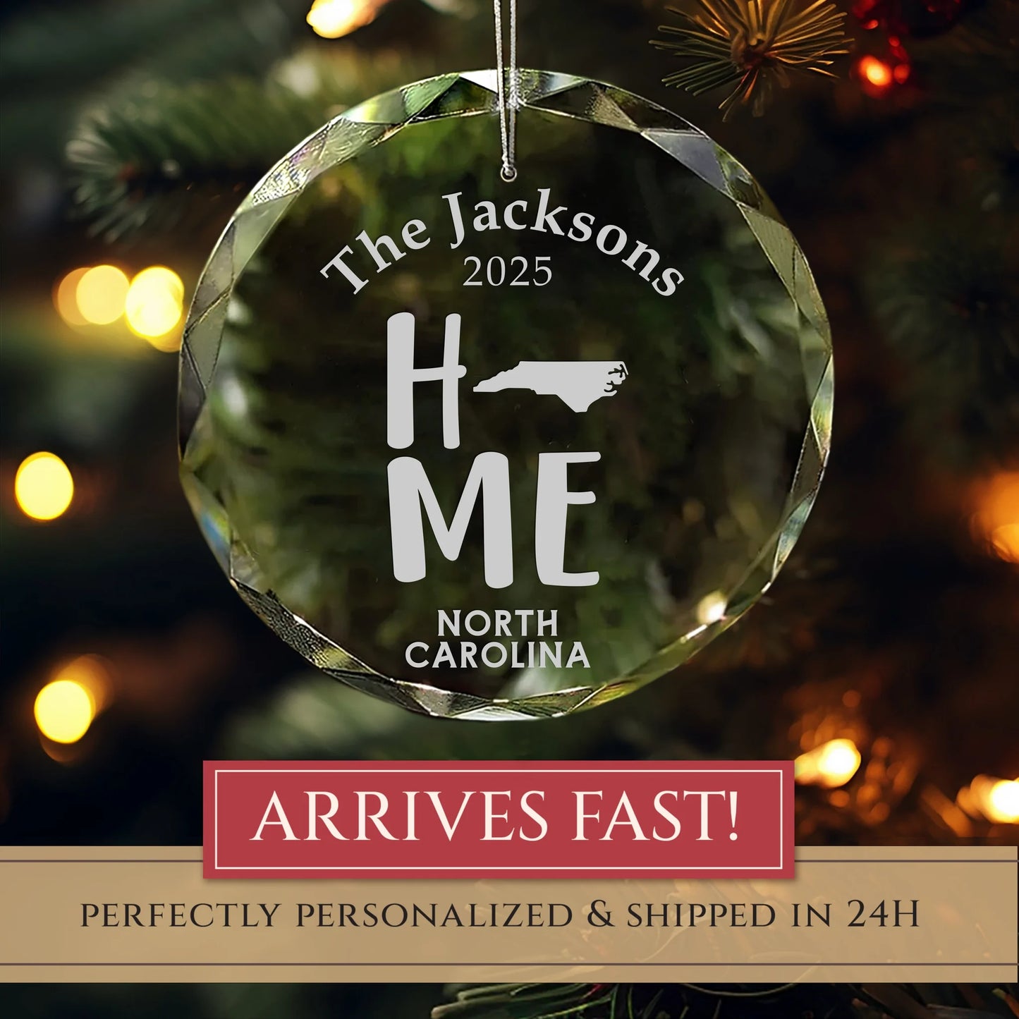 North Carolina Home State Personalized Ornament