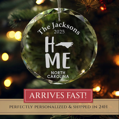 North Carolina Home State Personalized Ornament