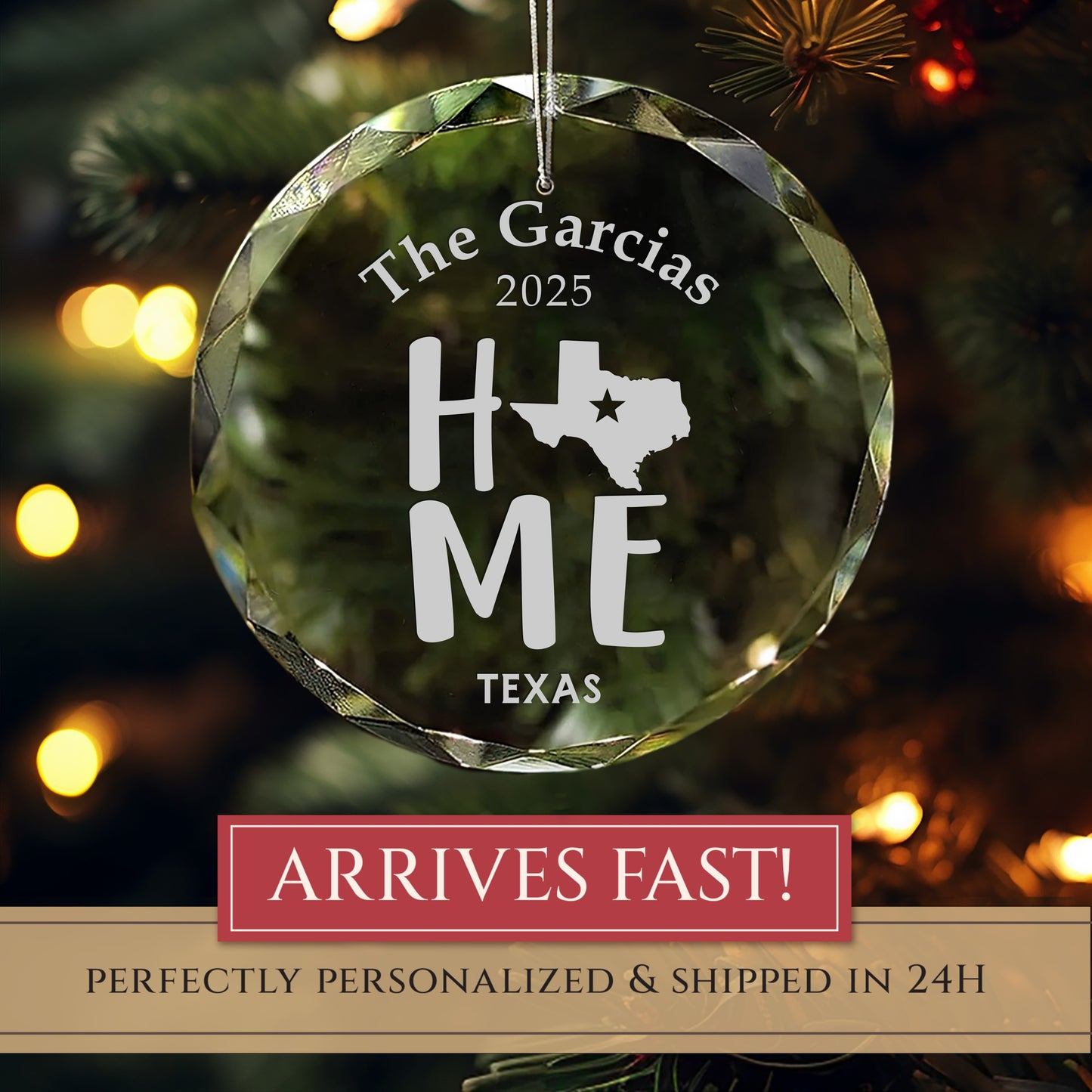 Texas Home State Personalized Ornament