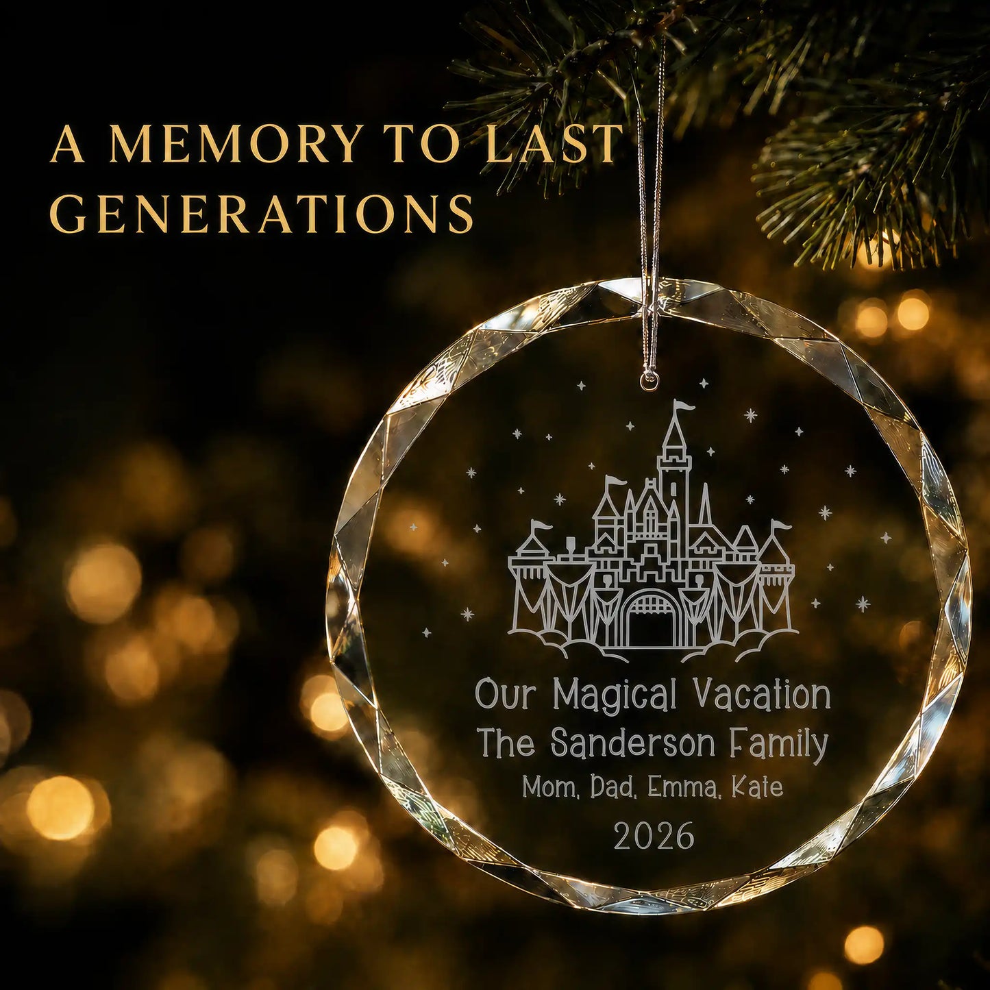 Magical Vacation Personalized Christmas Ornament