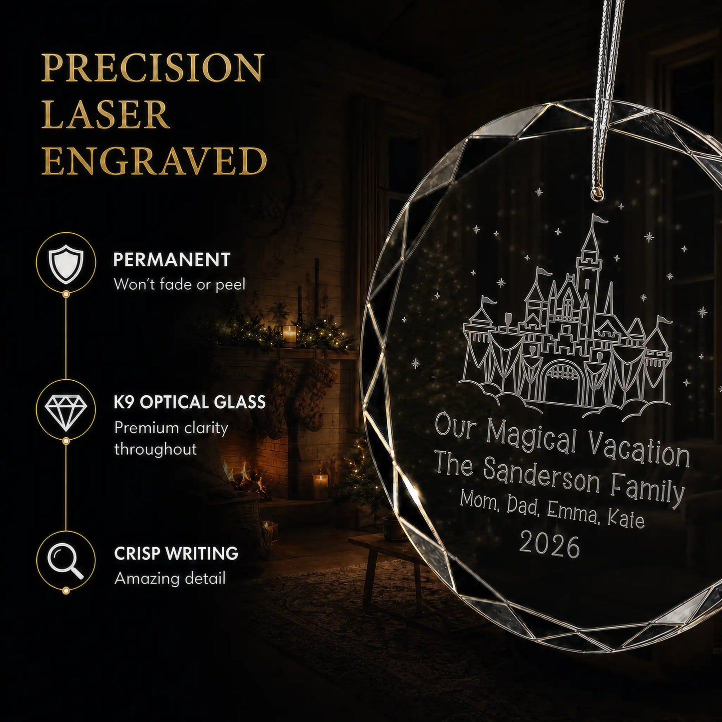 Magical Vacation Personalized Christmas Ornament