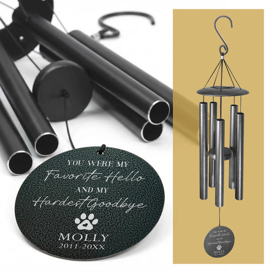 Personalized Memorial Wind Chime - Pets Paw Prints