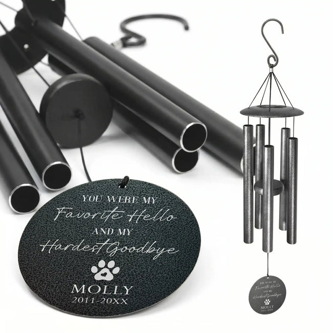 Personalized Pet Memorial Wind Chime thoughtful pet sympathy gift with comforting engraved remembrance