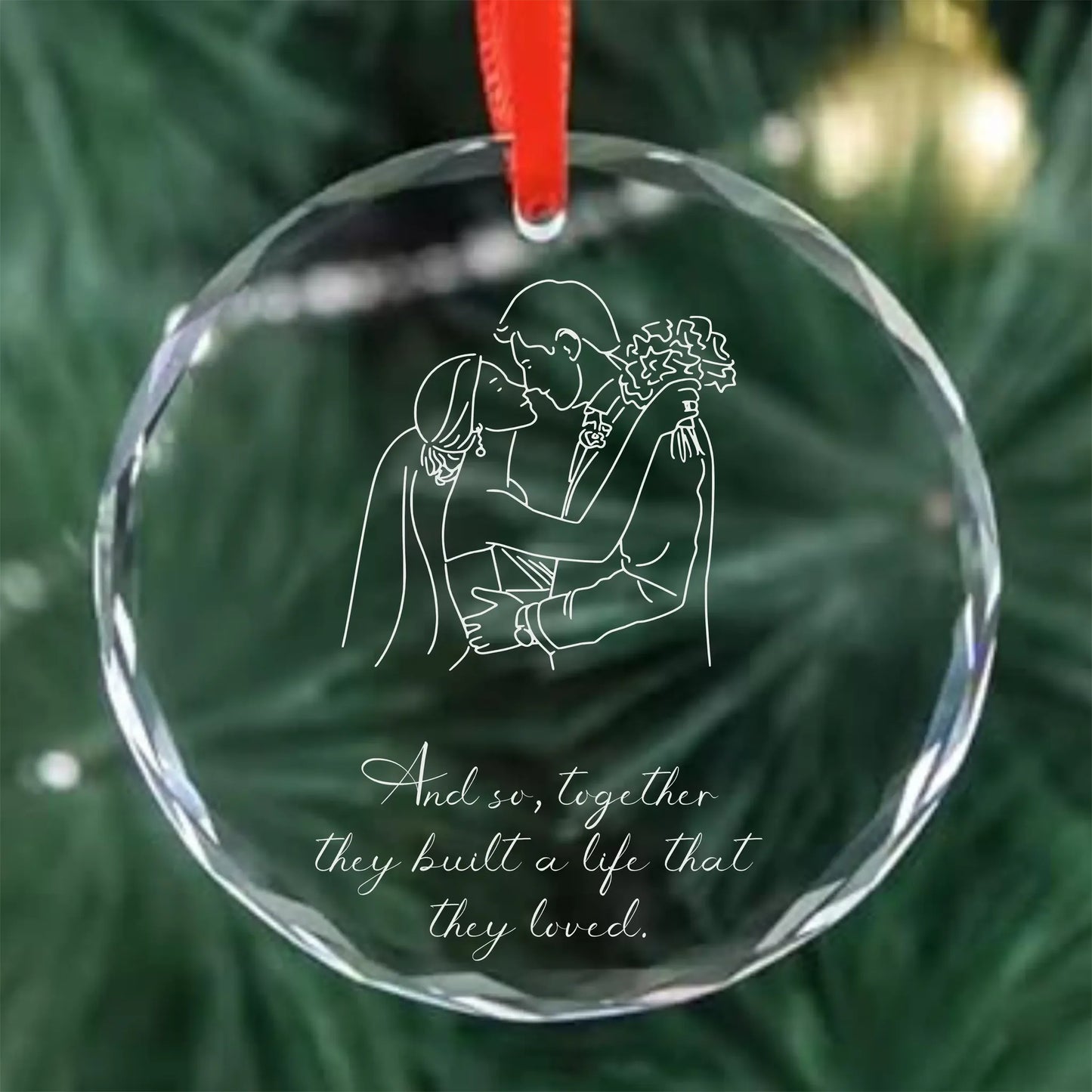 Wedding Silhouette Personalized Ornament