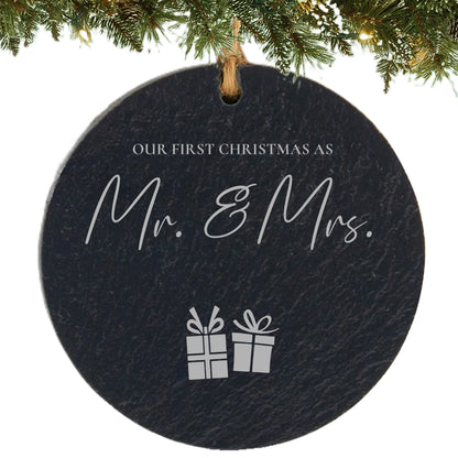 Our First Christmas as Mr. & Mrs. Personalized Ornament