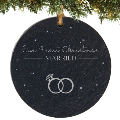 Our First Christmas Married Personalized Ornament
