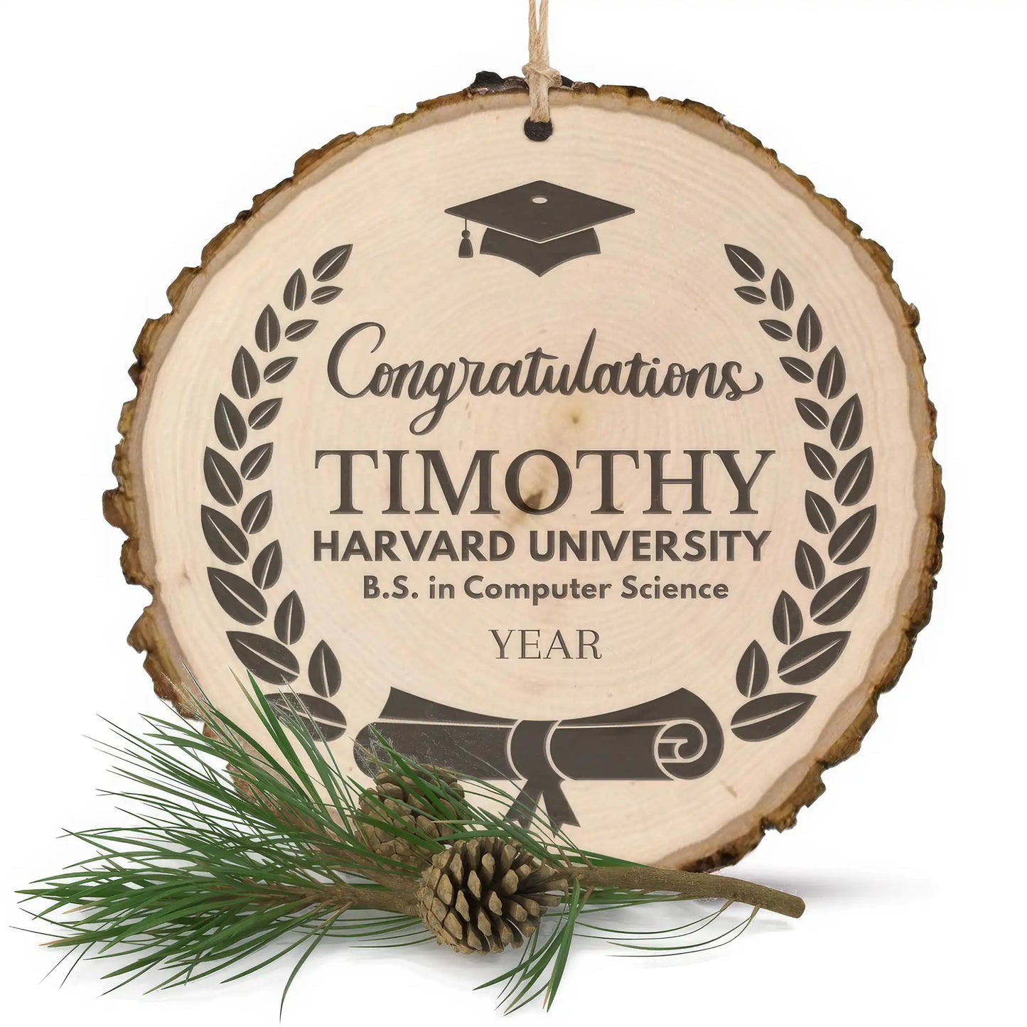 Graduation Diploma Christmas Ornament - Wooden