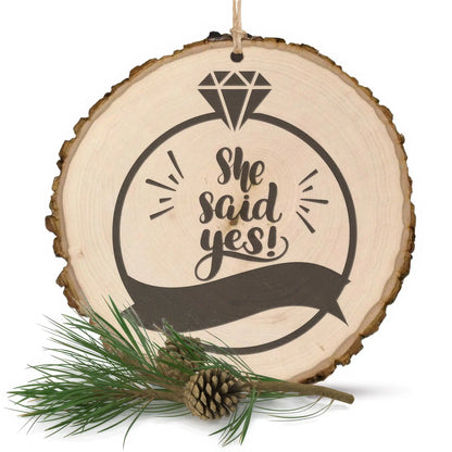 She Said Yes Engaged Christmas Ornament