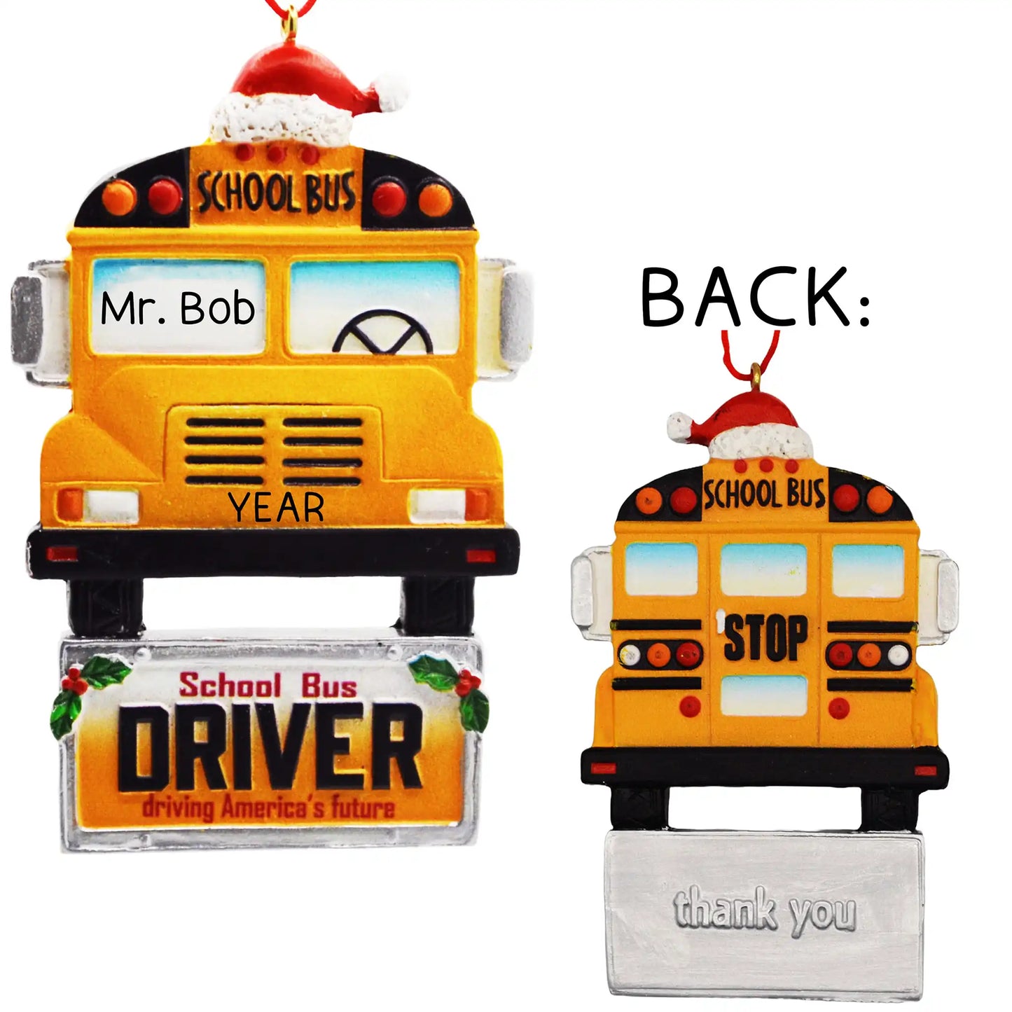 School Bus Driver Christmas Ornament