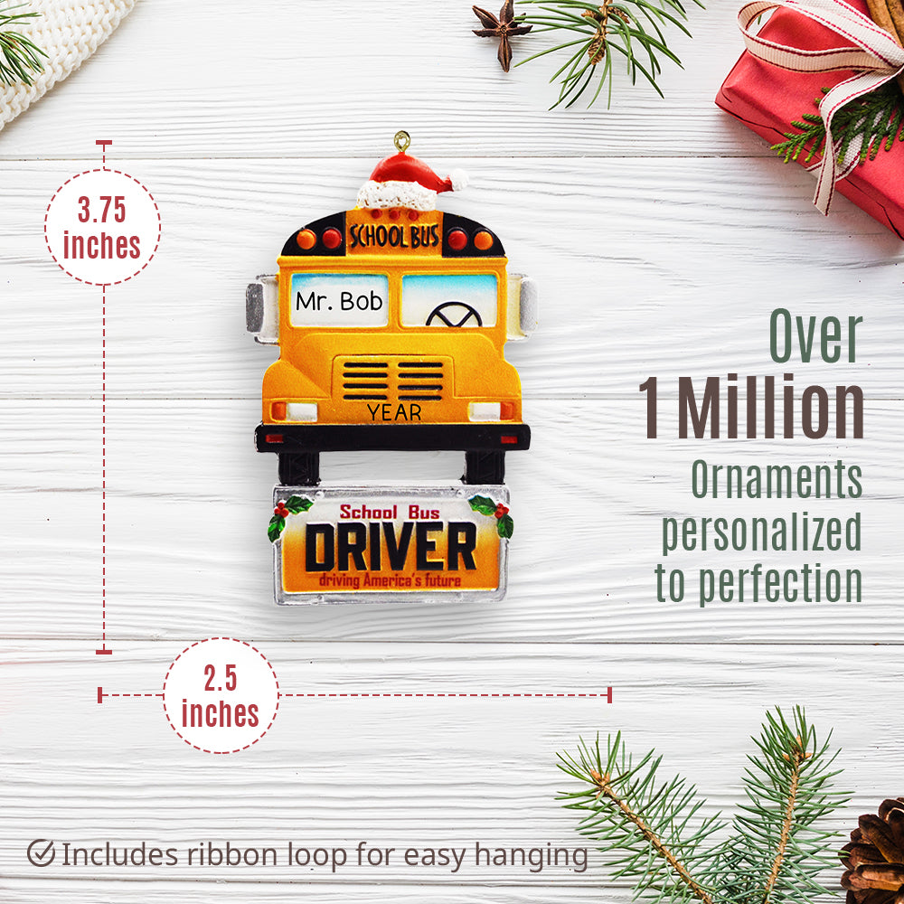 School Bus Driver Christmas Ornament